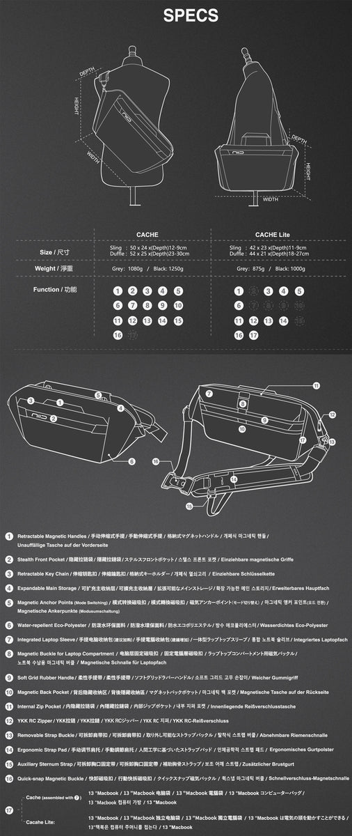 CACHE Lite Hybrid Tech Sling & Duffle Bag