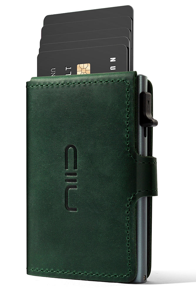 Slide Mini Wallet ‧瘋馬皮革 RFID小銀包型卡片盒  - 綠
