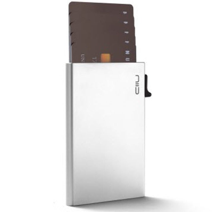 SLIDE Mini Card Protector 半自動防盜卡片盒 - 銀
